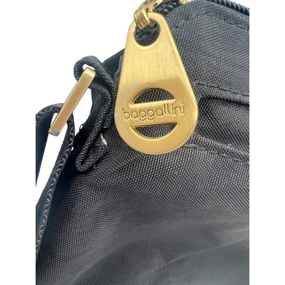 Baggallini Black Crossbody Bag Purse Gold-Tone Accents Travel Accessory - Picture 8 of 9